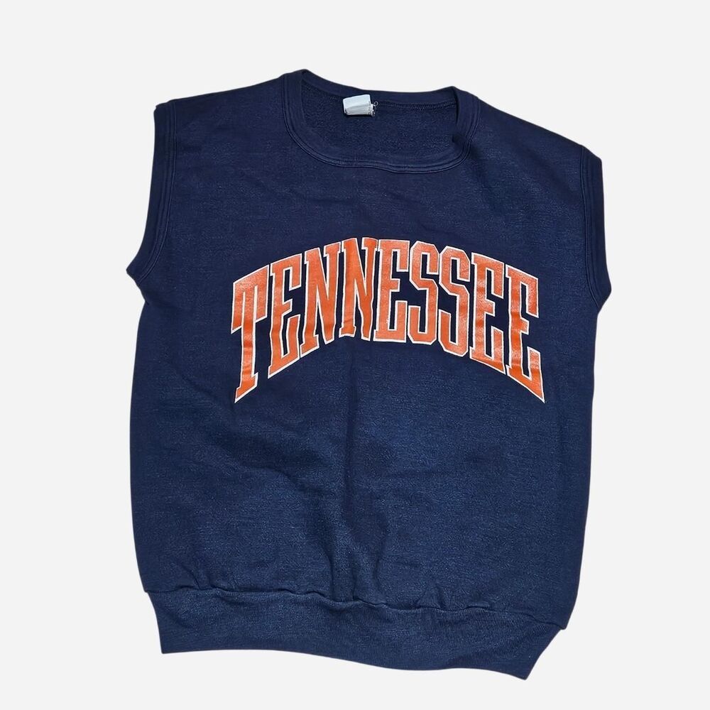 90s university of tennessee vols navy sleeveless sweatshirt